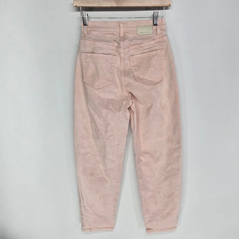 Current Elliott Tapered Jeans Womens 23 Barrel Pink High Rise Denim Pante - Picture 4 of 9